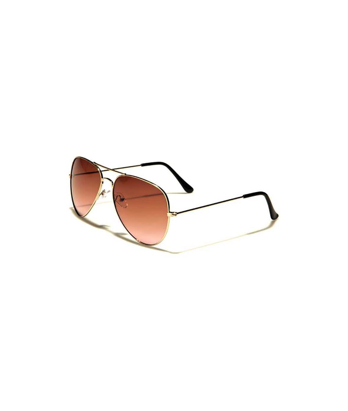 Nayked Apparel Women Women's Gold Aviator Sunglasses, Lifetime Guarantee One-Size / Dark Pink/Gold / NAY-S-W-AF101-GDGC