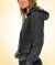 Women's Oversized Vintage Fleece Raglan Hoodie Worn by Model