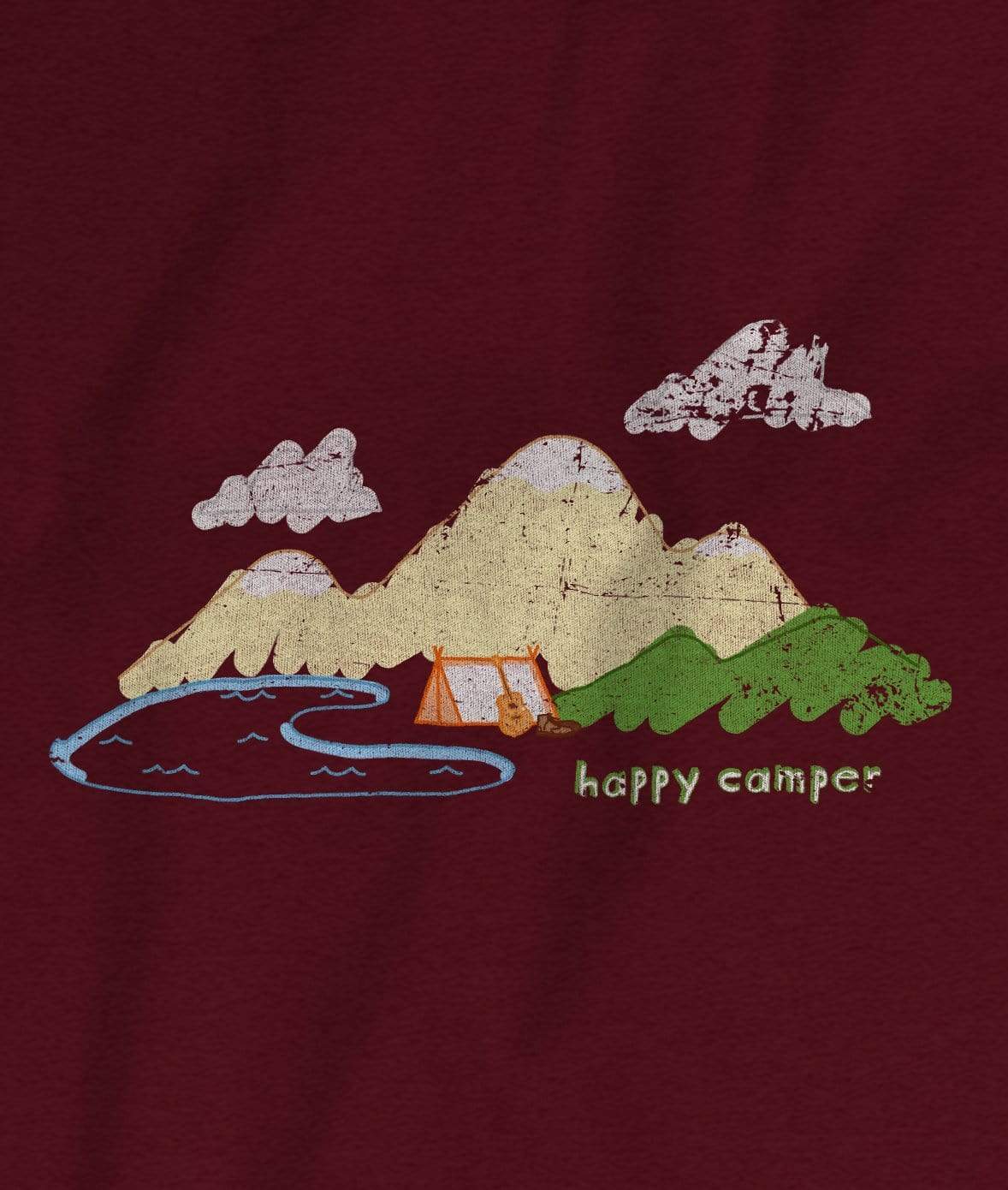 Nayked Apparel Women Women's Ridiculously Soft 100% Cotton Graphic Tee | Happy Camper