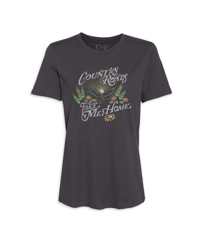 Nayked Apparel Women Women's Ridiculously Soft Graphic Tee | Country Roads Dark Grey / Small / NAY-0064-CRDS