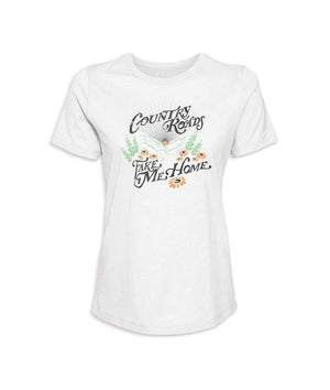 Nayked Apparel Women Women's Ridiculously Soft Graphic Tee | Country Roads White / Small / NAY-0064-CRDS