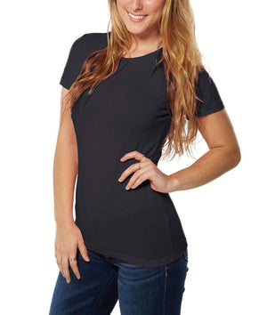 Nayked Apparel Women Women's Ridiculously Soft Lightweight Crew Neck T-Shirt Black Triblend / Small / NA1067