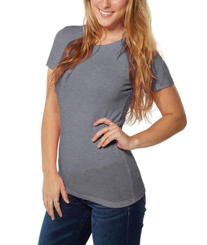 Nayked Apparel Women Women's Ridiculously Soft Lightweight Crew Neck T-Shirt Grey Triblend / Small / NA1067