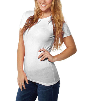 Nayked Apparel Women Women's Ridiculously Soft Lightweight Crew Neck T-Shirt Heather White Triblend / Small / NA1067