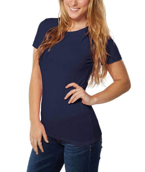 Nayked Apparel Women Women's Ridiculously Soft Lightweight Crew Neck T-Shirt Navy Triblend / Small / NA1067