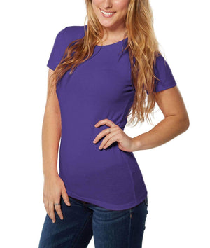 Nayked Apparel Women Women's Ridiculously Soft Lightweight Crew Neck T-Shirt Purple Triblend / Small / NA1067