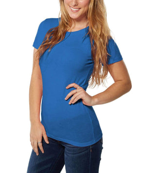 Nayked Apparel Women Women's Ridiculously Soft Lightweight Crew Neck T-Shirt Royal Triblend / Small / NA1067