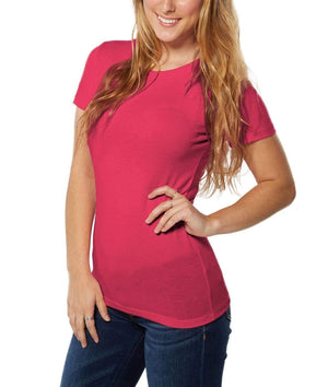 Nayked Apparel Women Women's Ridiculously Soft Lightweight Crew Neck T-Shirt Shocking Pink Triblend / Small / NA1067