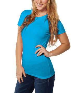 Nayked Apparel Women Women's Ridiculously Soft Lightweight Crew Neck T-Shirt Turquoise Triblend / Small / NA1067