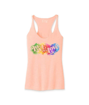 Nayked Apparel Women Women's Ridiculously Soft Lightweight Graphic Racerback Tank | Love is Love Peach Triblend / X-Small / NAY-B-3084-PR5