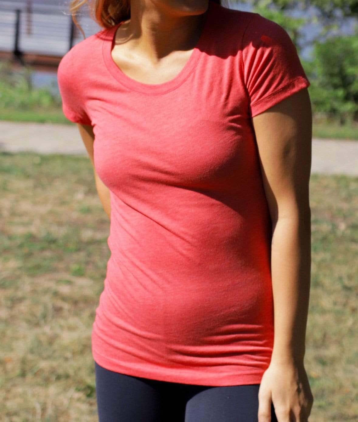 Women's Ridiculously Soft Lightweight Scoop-Neck T-Shirt Worn by Model
