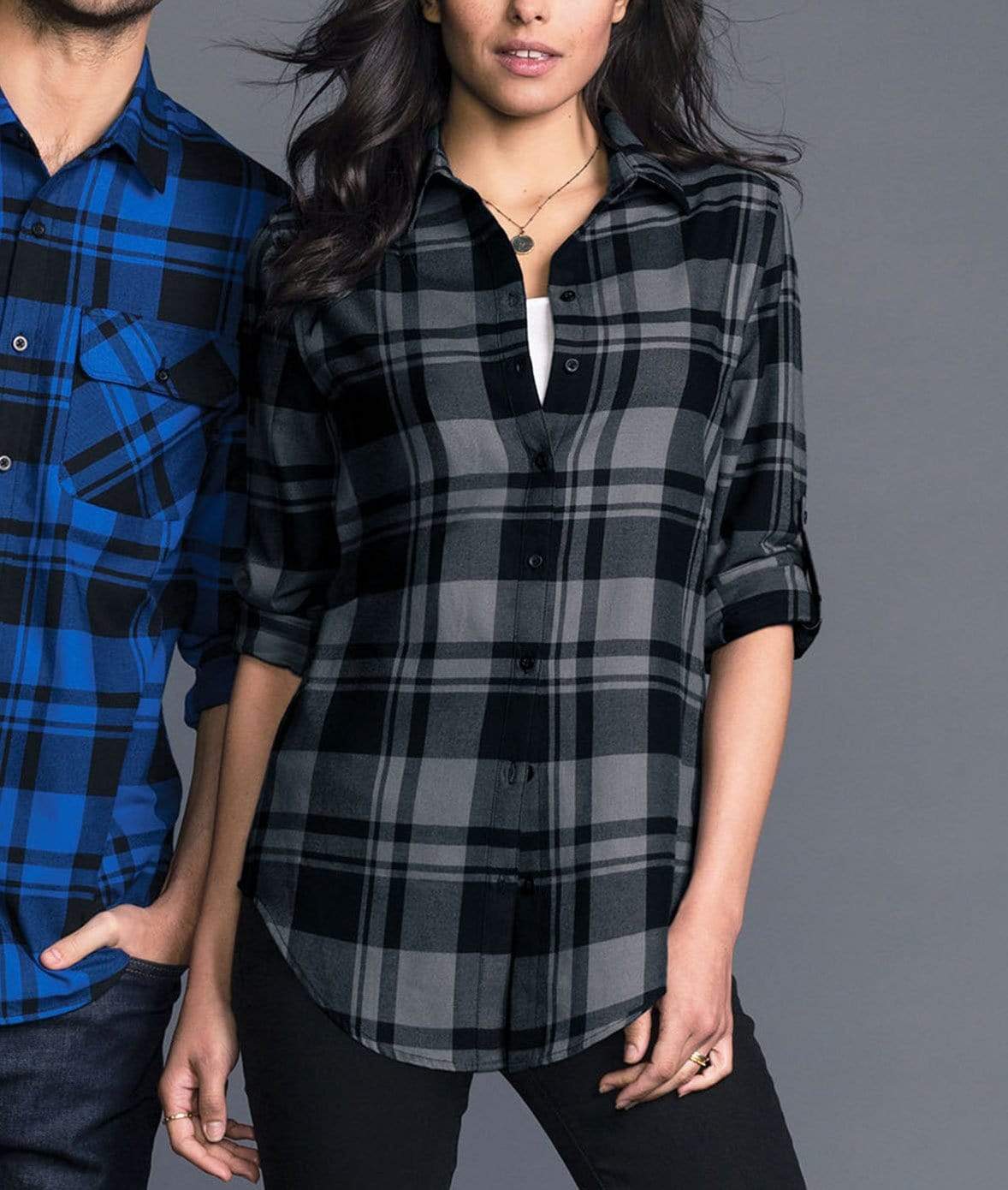 Nayked Apparel Women Women's Ridiculously Soft Plaid Flannel Tunic Shirt
