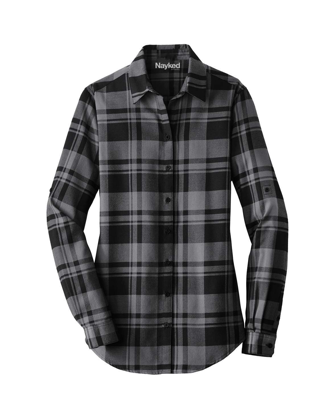 Nayked Apparel Women Women's Ridiculously Soft Plaid Flannel Tunic Shirt